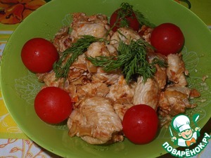 Рецепт Индюшачья грудка с овощами и сливками