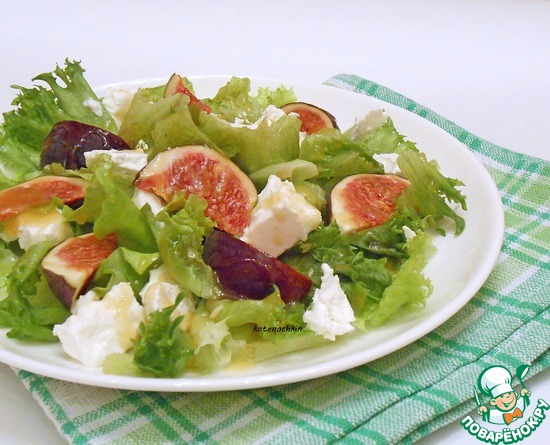 Легкий салат с инжиром
