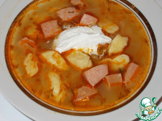 суп из кислой капусты с сосисками