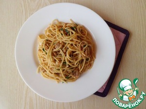 Рецепт Спагетти с печенью трески