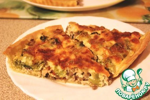 Рецепт Лоранский пирог с курицей, грибами и брокколи