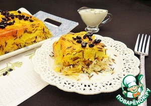 Рецепт Иранская рисовая запеканка с курицей и йогуртовым соусом