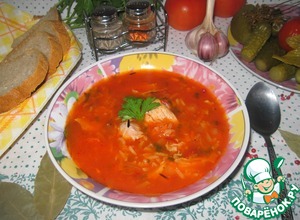 Рецепт Томатный суп с индейкой и рисом