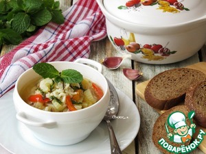 Рецепт Рисовый суп с овощами и мятой