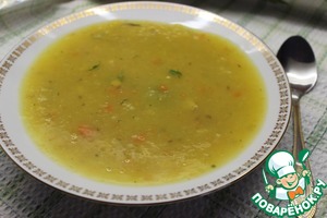 Рецепт Тыквенный суп-пюре с горохом, имбирем и мятой