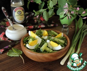 Рецепт Огуречный салат с щавелем