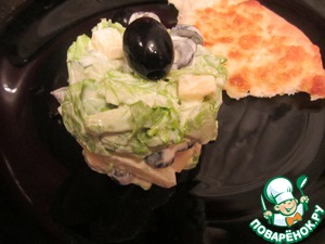Рецепт Огуречный салат с маслинами и сыром