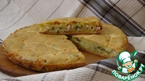 Рецепт Заливной пирог с сыром, зеленью и грудинкой