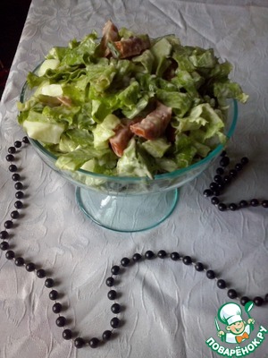 Рецепт Зеленый салат с колбасой "Любимый"