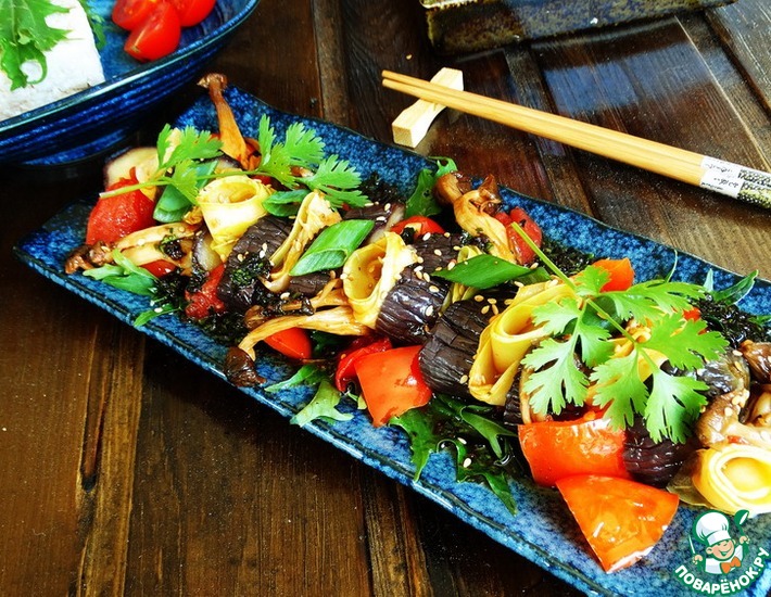 Рецепт: Салат из баклажана по-азиатски