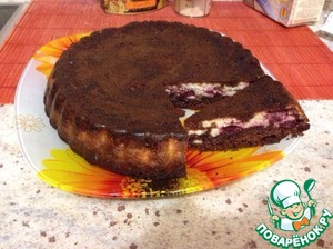 Рецепт Шоколадно творожный пирог с ягодам