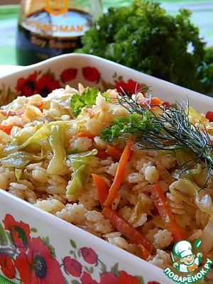Рецепт Теплый капустный салат с макаронами