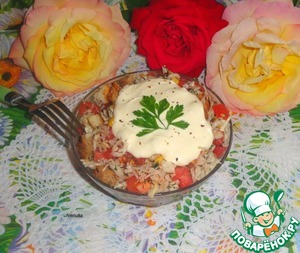 Рецепт Капустный салат с кукурузой и сухариками