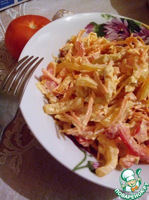 Рецепт Салат с курицей, перцем и морковью