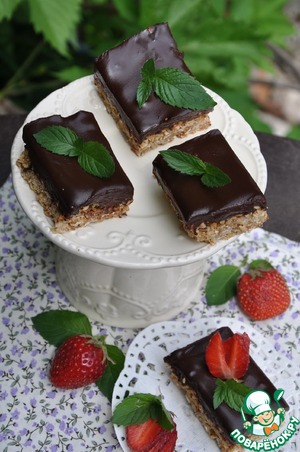 Рецепт Овсяное печенье с шоколадной заливкой