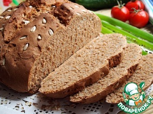 Рецепт Ржаной хлеб на квасе с подсолнечными семечками