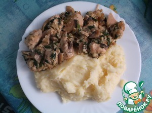 Рецепт Курица с грибами со сливками и сыром
