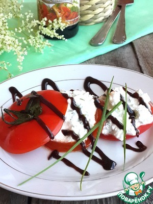 Рецепт Творожный салат с подпечёнными помидорами