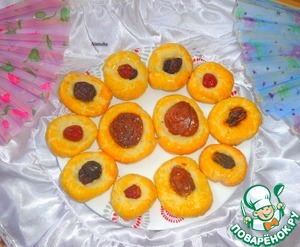 Рецепт Творожное печенье с сухофруктами