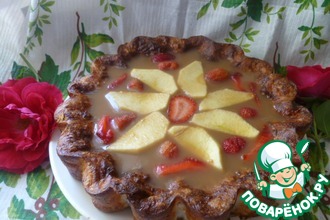 Рецепт: Творожный пирог с яблочным желе