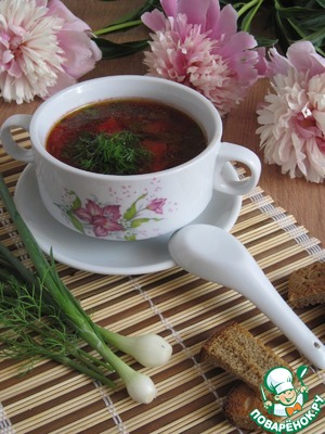 Рецепт Суп со свекольной ботвой и фасолью