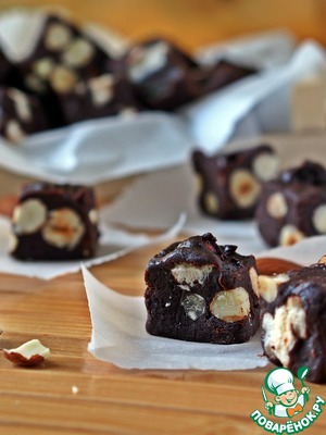 Рецепт Шоколадно-фасолевый фадж с орехами и цукатами