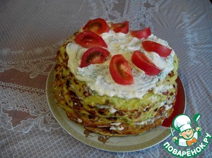Рецепт Кабачковый торт с плавлеными сырками