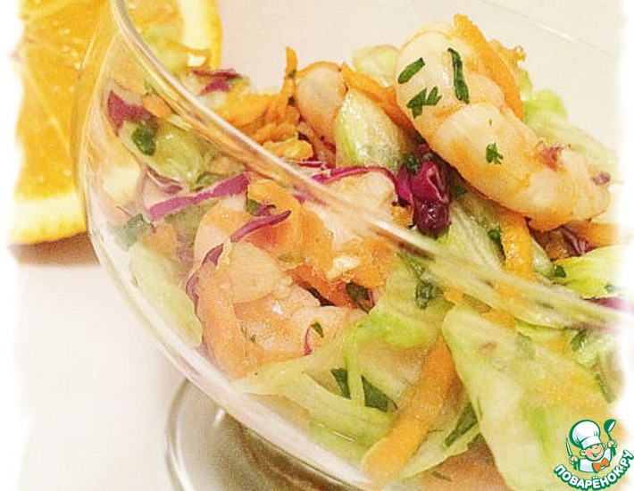 Рецепт: Салат с креветками в азиатском стиле