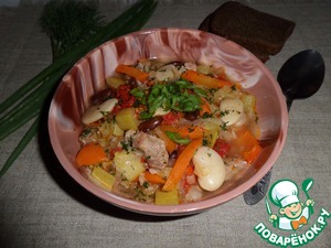 Рецепт Овощное рагу с белой и красной фасолью