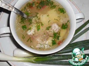 Рецепт Суп на курином бульоне с кукурузной крупой