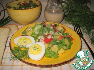 Рецепт Картофельный салат с соусом из ряженки