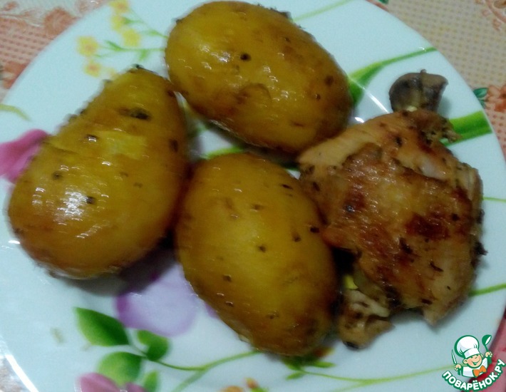 Рецепт: Картофель с курицей в скороварке
