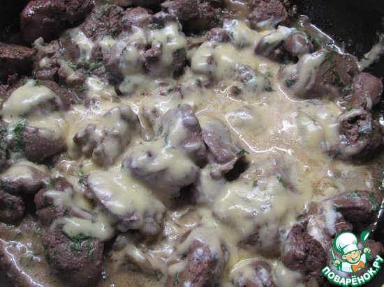 Куриная печень, запеченная в сырном соусе по рецепту Мама М-и А-https://www.povarenok.ru/recipes/show/64806/