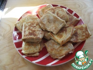 Рецепт Пикантные блинчики с брынзой, укропом и чесноком