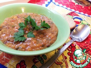 Рецепт Густой горохово-чечевичный суп со свеклой