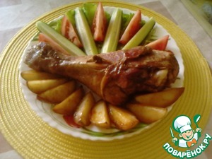 Рецепт Голени индейки и картошка, запечённые в фольге