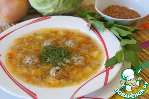 Рецепт Гречневый суп с капустой и фрикадельками