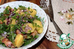 Рецепт Картофельный салат с беконом и стручковой фасолью