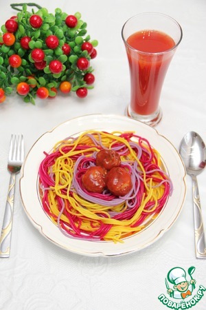 Рецепт Праздничные спагетти с томатным соком