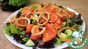 Рецепт Вкусный салат из кальмаров