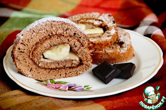 Рулет с бананом))