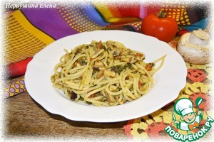 Рецепт Спагетти с грибами и шпинатом
