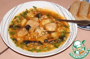 Рецепт Швабский суп со свининой и перловкой