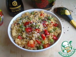 Рецепт Рис с зеленым горошком и соевым соусом