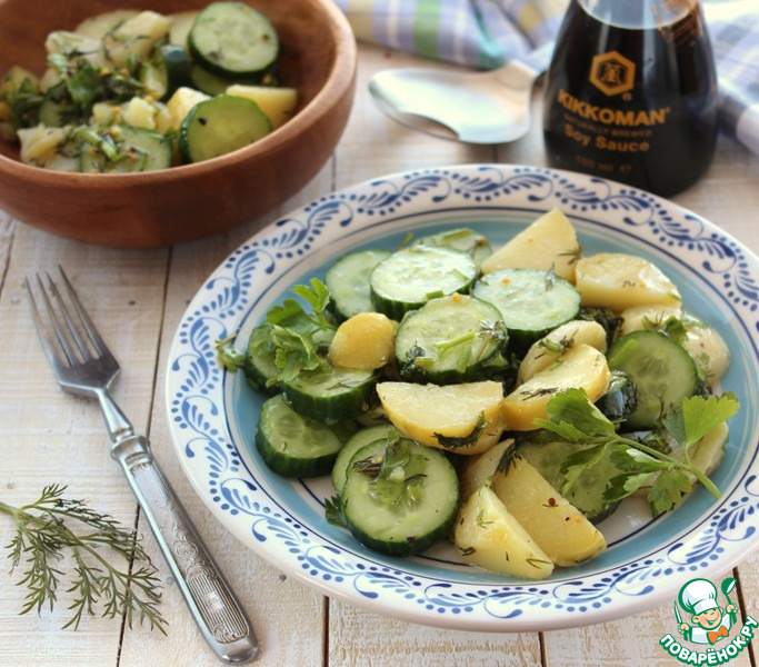 Салат из картофеля и огурцов кулинарный рецепт
