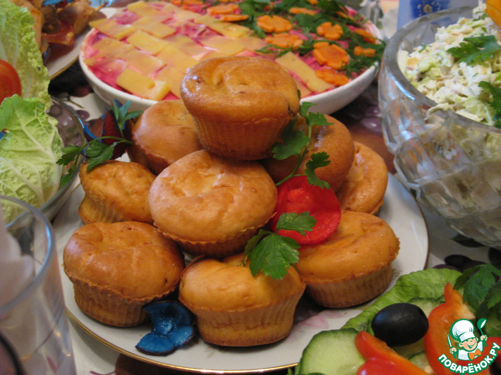 Маффины с курицей и ананасом кулинарный рецепт