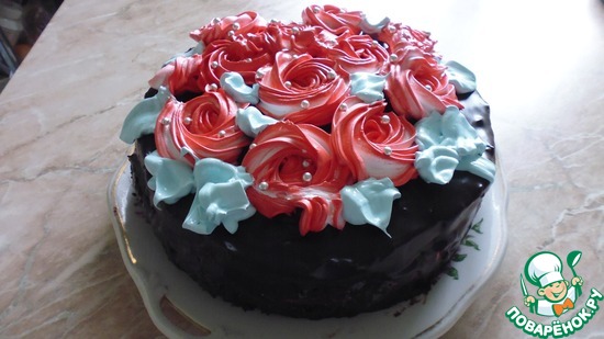 Торт Птичье молоко с белковым кремом.