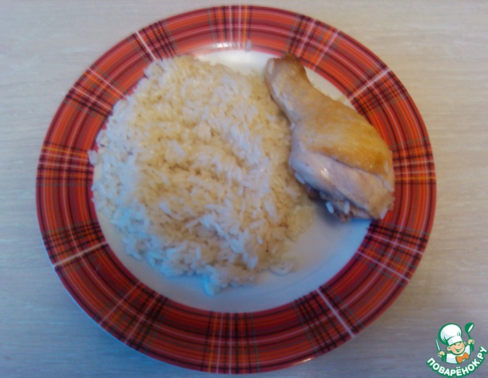 Рецепт: Курица с рисом на ужин А-ля натюрель
