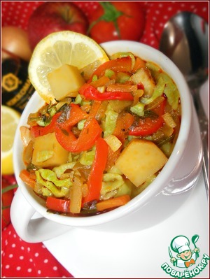 Рецепт Лапша из зеленого горошка с овощами