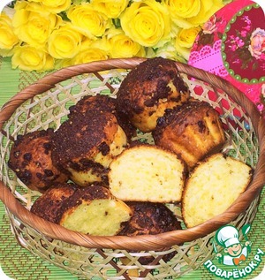 Рецепт Творожные кексы с шоколадно-миндальной посыпкой